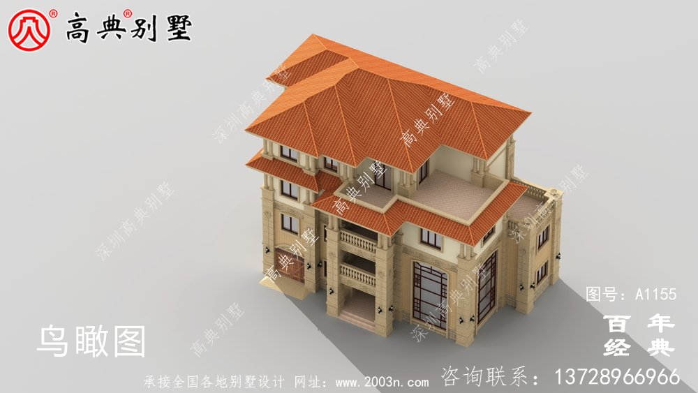 206平方米農村四層別墅建筑設計圖紙及效果圖