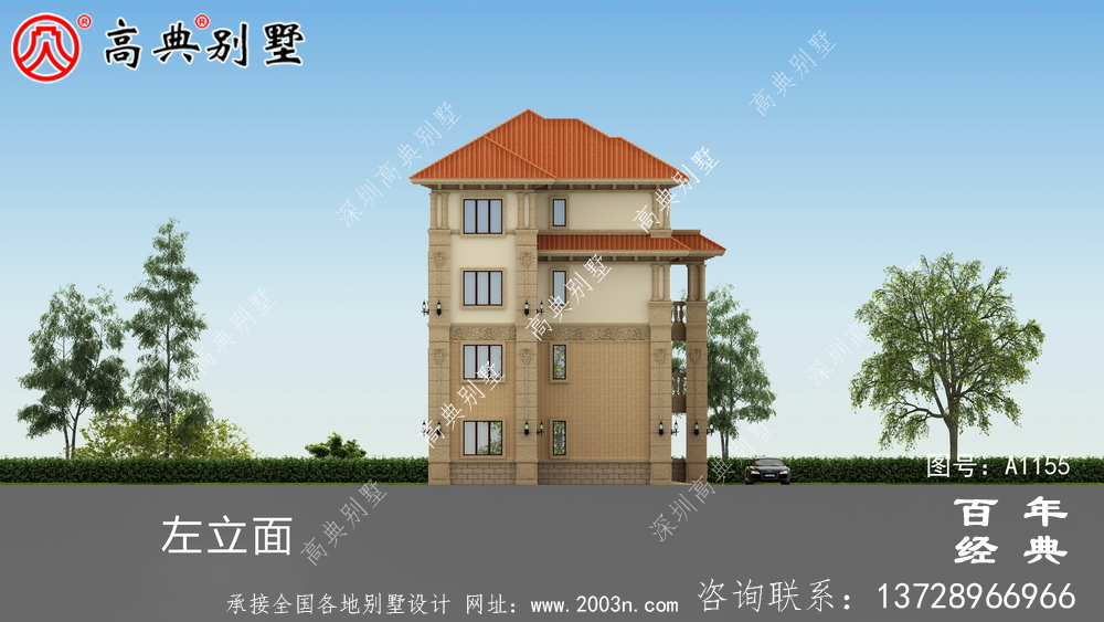 206平方米農村四層別墅建筑設計圖紙及效果圖
