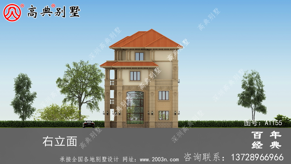 206平方米農村四層別墅建筑設計圖紙及效果圖