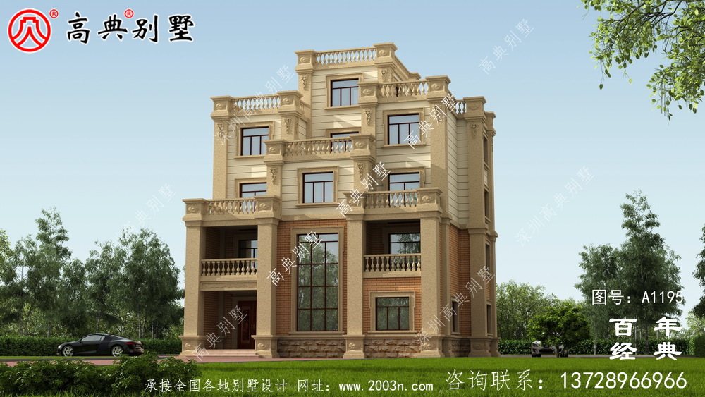 168平方米新農(nóng)村四層住宅設(shè)計(jì)圖紙及效果圖