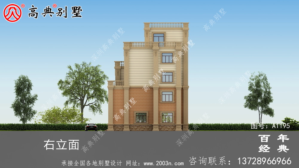 168平方米新農(nóng)村四層住宅設(shè)計(jì)圖紙及效果圖