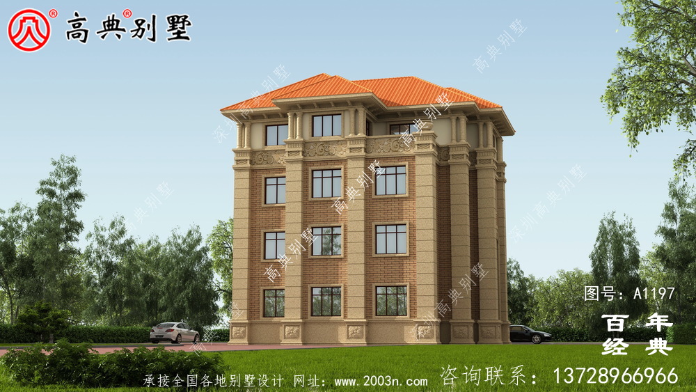大氣豪華的四層別墅設計圖，占地面積147平方米