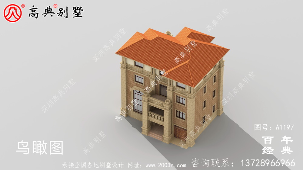 大氣豪華的四層別墅設計圖，占地面積147平方米