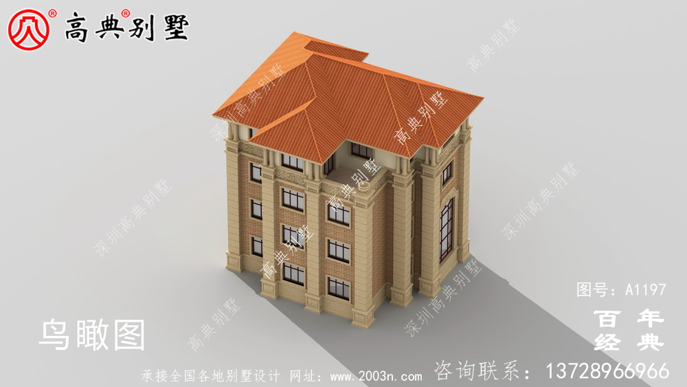 大氣豪華的四層別墅設計圖，占地面積147平方米
