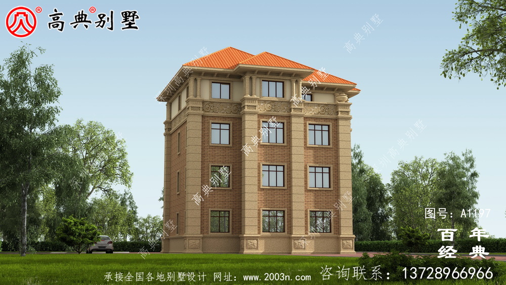 大氣豪華的四層別墅設計圖，占地面積147平方米