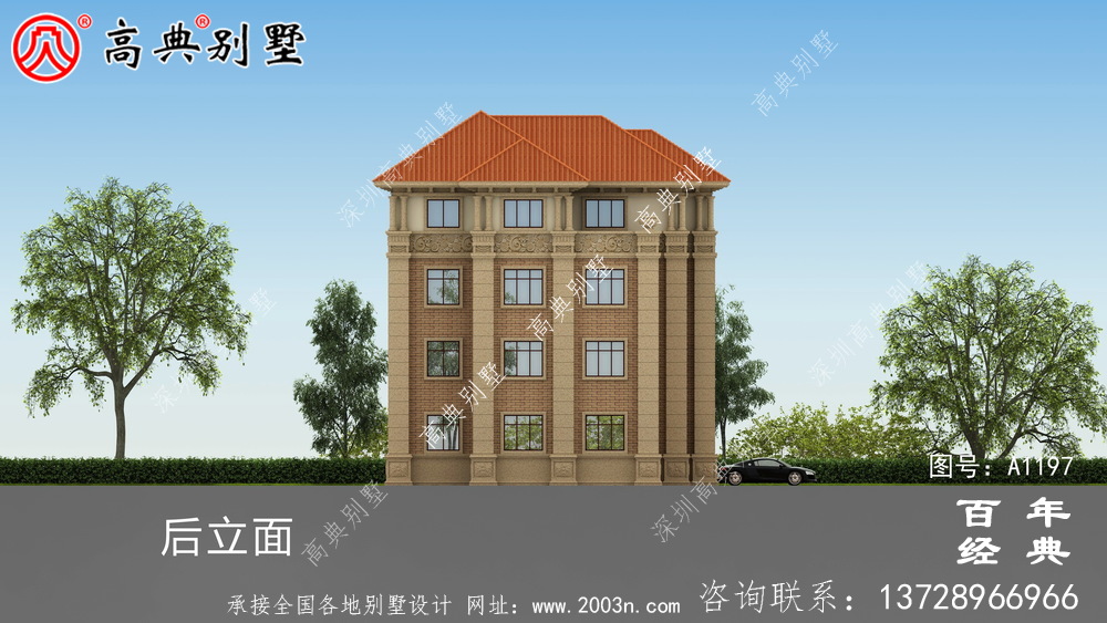 大氣豪華的四層別墅設計圖，占地面積147平方米