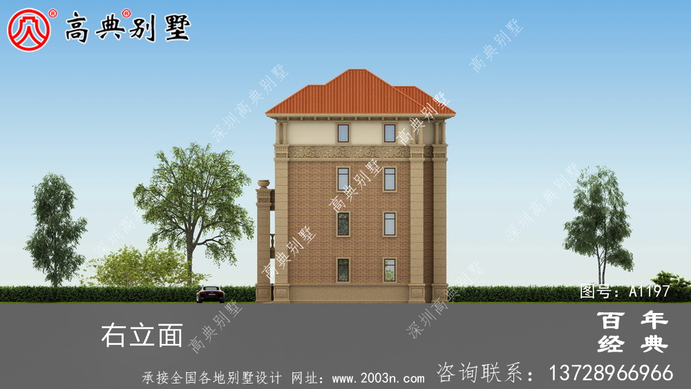 大氣豪華的四層別墅設計圖，占地面積147平方米