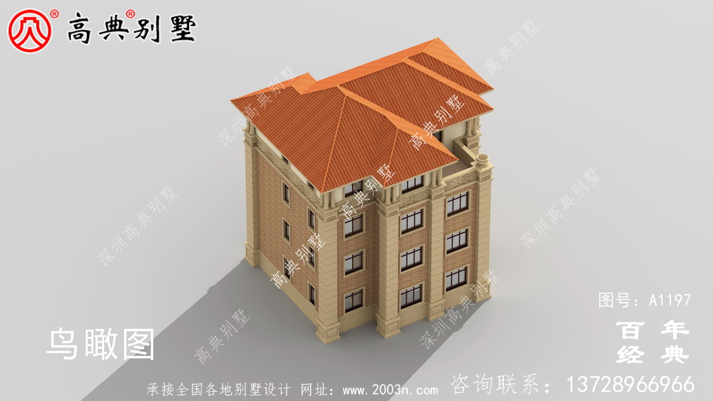 大氣豪華的四層別墅設計圖，占地面積147平方米
