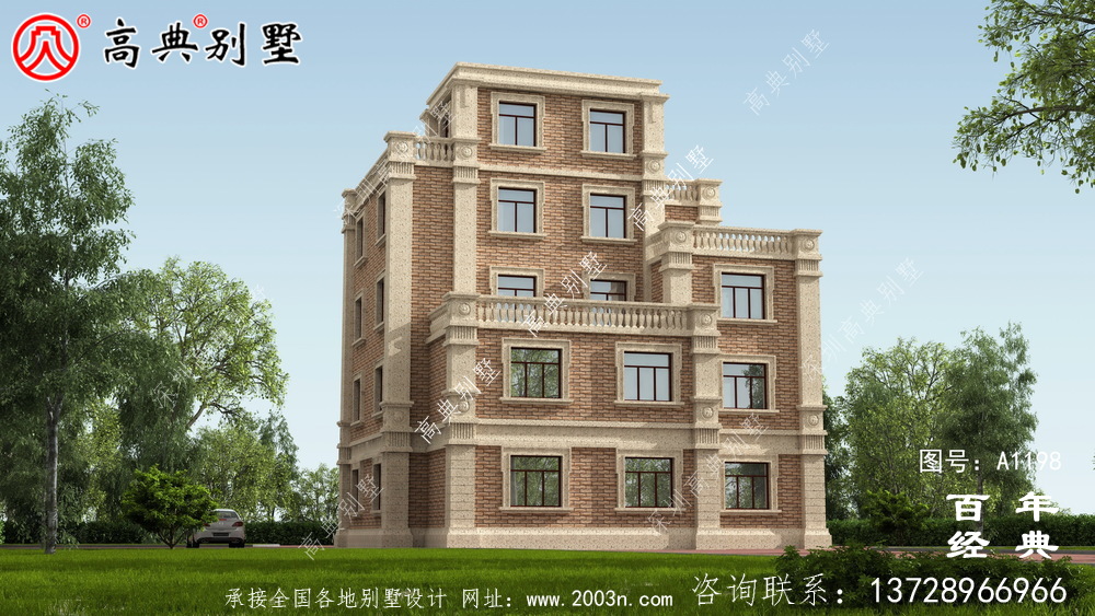 高大上四層別墅房屋設計圖，含外型設計效果圖