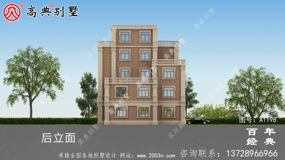 高大上四層別墅房屋設計圖，含外型設計效果圖