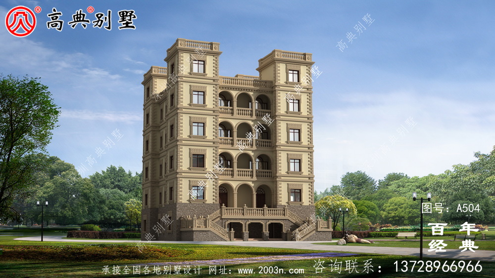 320平大户型别墅五层房屋设计图,农村自建别墅强烈推荐