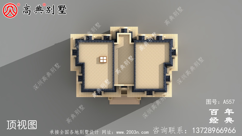 五层豪华的欧式自建筑造型,客厅空洞,三转楼梯