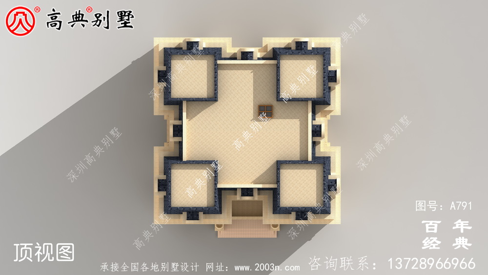 五层法式别墅设计图纸,客厅中空复式,豪华大气