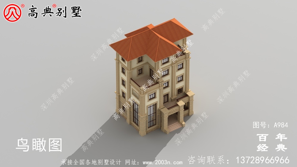 简单实用的五层农村自建住宅设计,面积159平方米。