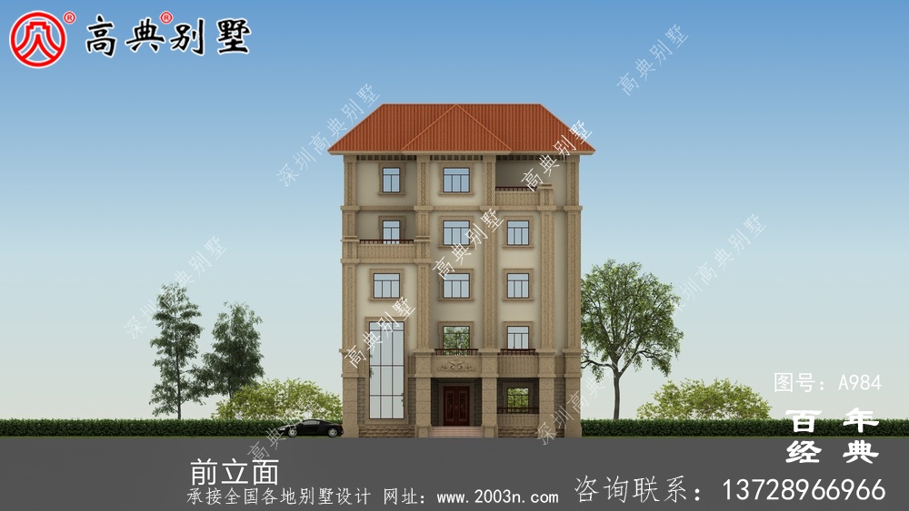 简单实用的五层农村自建住宅设计,面积159平方米。
