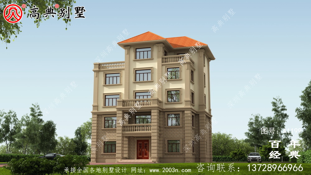农村大户型五层自建别墅设计图纸,室内功能齐全