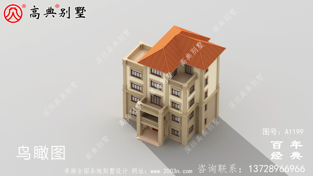 农村大户型五层自建别墅设计图纸,室内功能齐全
