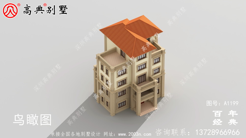 农村大户型五层自建别墅设计图纸,室内功能齐全