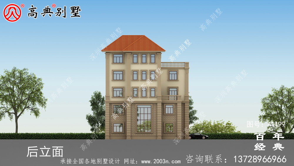 农村大户型五层自建别墅设计图纸,室内功能齐全