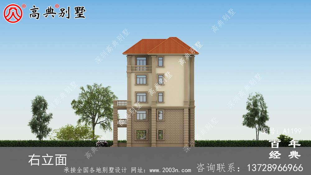 农村大户型五层自建别墅设计图纸,室内功能齐全