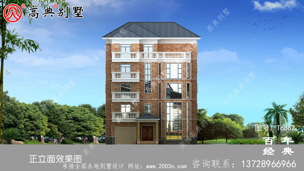 农村五层建筑设计,占地743平方米,欧式高端大气