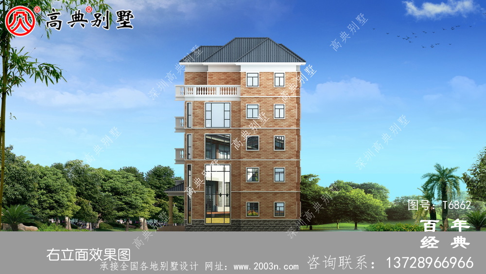 农村五层建筑设计,占地743平方米,欧式高端大气