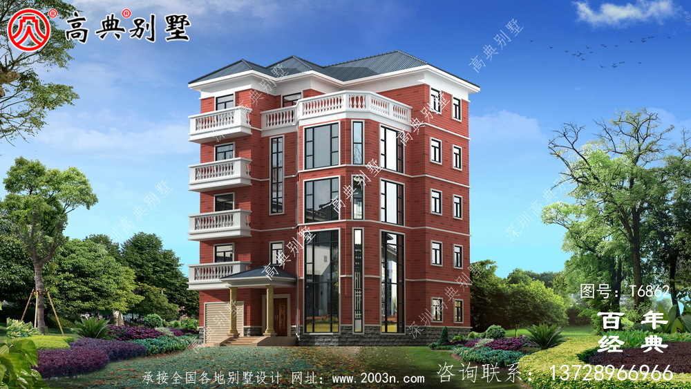农村五层建筑设计,占地743平方米,欧式高端大气
