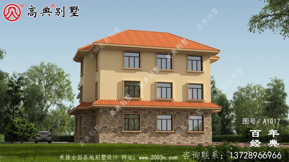 欧式风格的三层别墅设计图纸和效果图,选择农村自建