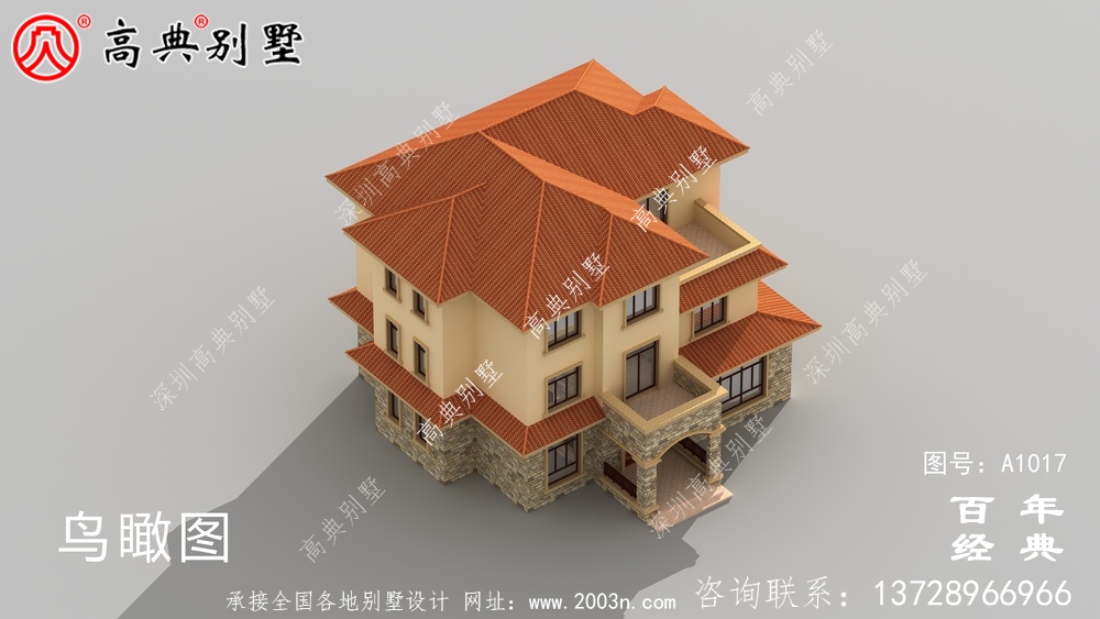 欧式风格的三层别墅设计图纸和效果图,选择农村自建