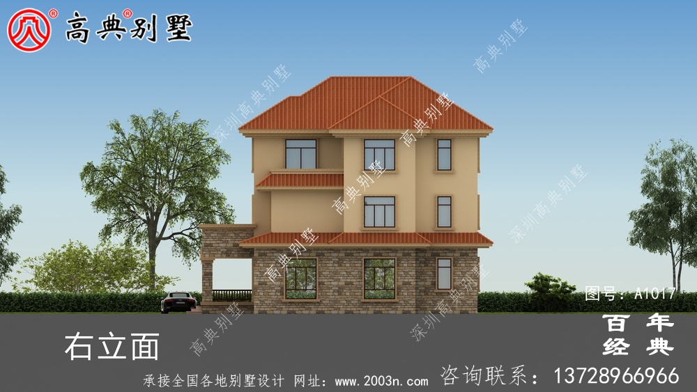欧式风格的三层别墅设计图纸和效果图,选择农村自建