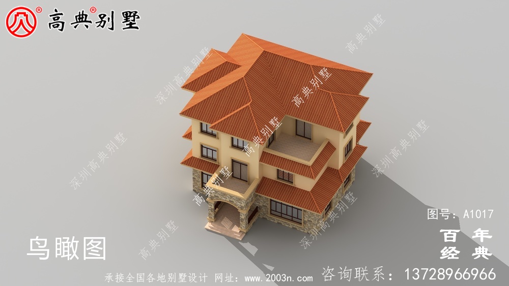 欧式风格的三层别墅设计图纸和效果图,选择农村自建