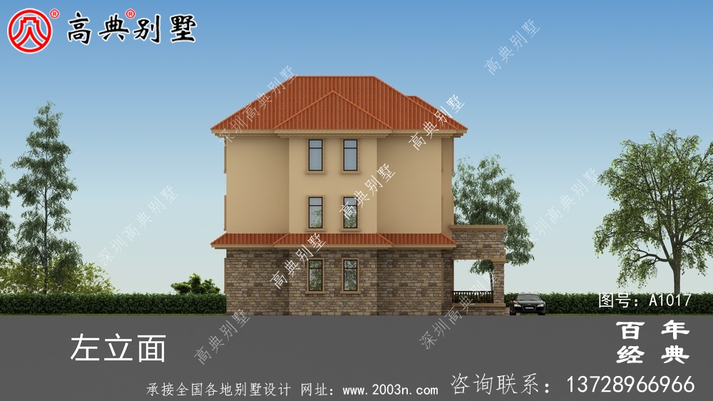 欧式风格的三层别墅设计图纸和效果图,选择农村自建
