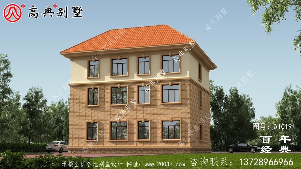 带车库的三层乡村别墅设计图是最新设计,风格新颖。
