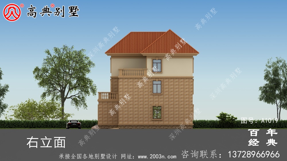 带车库的三层乡村别墅设计图是最新设计,风格新颖。