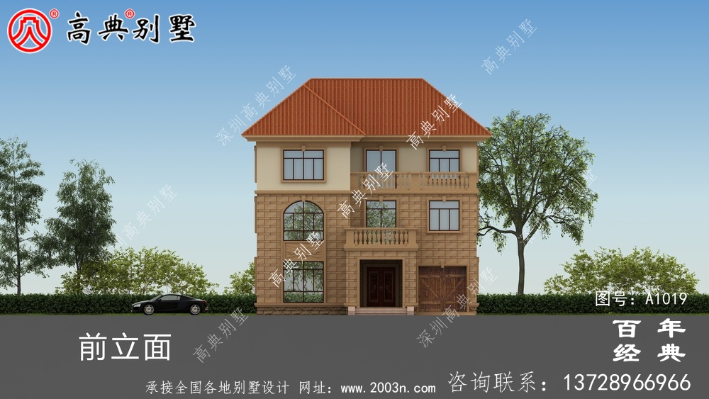 带车库的三层乡村别墅设计图是最新设计,风格新颖。