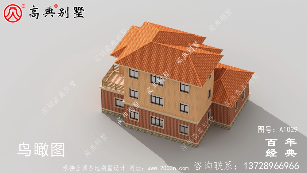 暖色系欧式三层住宅设计图纸，推荐用于新农村建筑设计