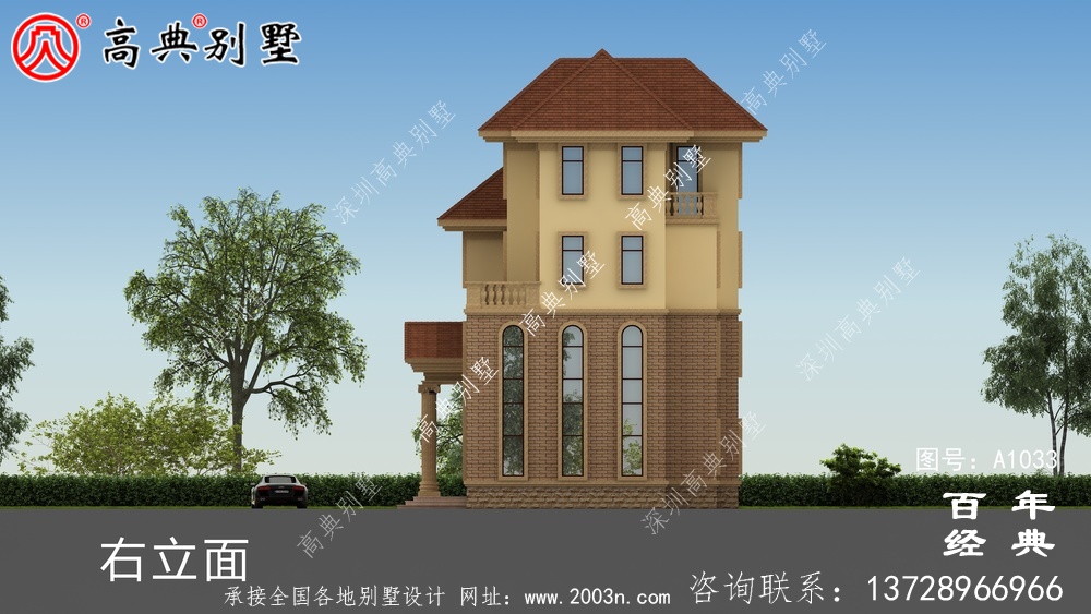 簡約時尚的四樓農(nóng)村別墅設(shè)計(jì)圖紙，占地124平方米，大小適中