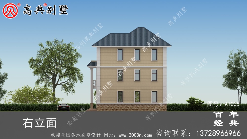 三层新农村住宅设计,占地84平方米,带阳台,多卧室公寓式