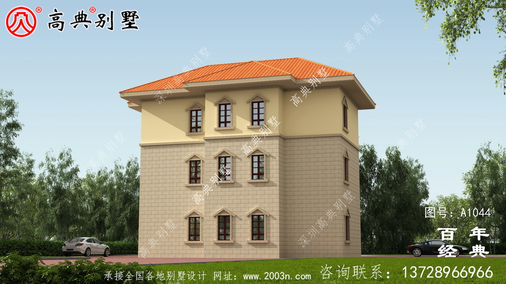 三层建筑设计图美观,内部结构精巧实用。