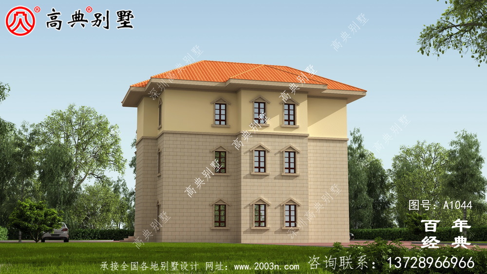 三层建筑设计图美观,内部结构精巧实用。