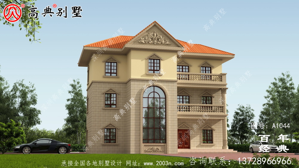 三层建筑设计图美观,内部结构精巧实用。