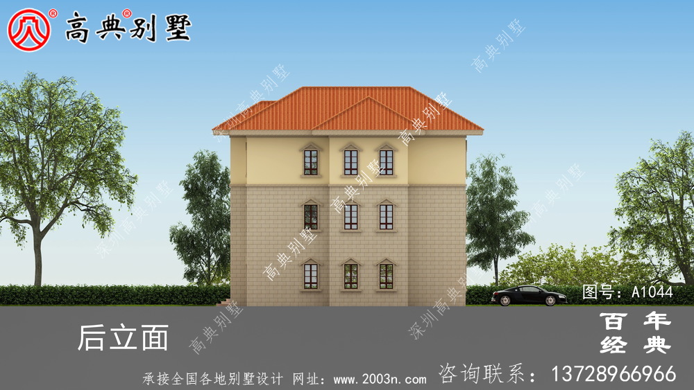 三层建筑设计图美观,内部结构精巧实用。