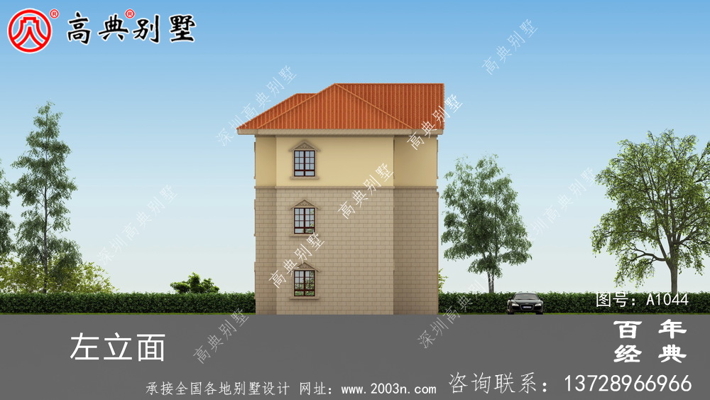 三层建筑设计图美观,内部结构精巧实用。