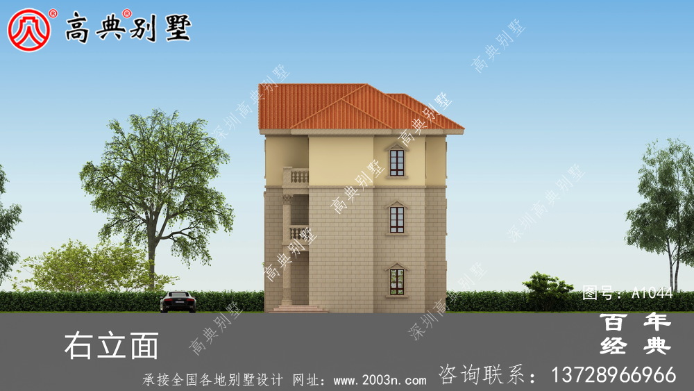 三层建筑设计图美观,内部结构精巧实用。