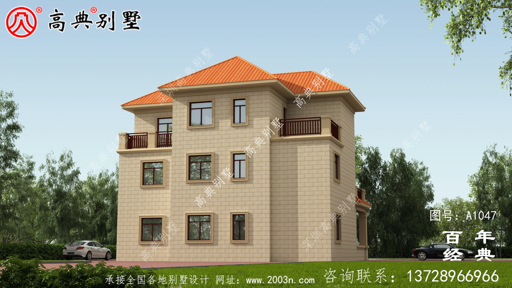 村三层别墅设计图纸,带新型建筑材料(含设计效果图)