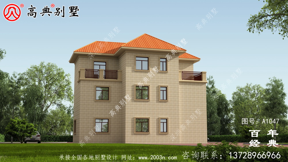 村三层别墅设计图纸,带新型建筑材料(含设计效果图)