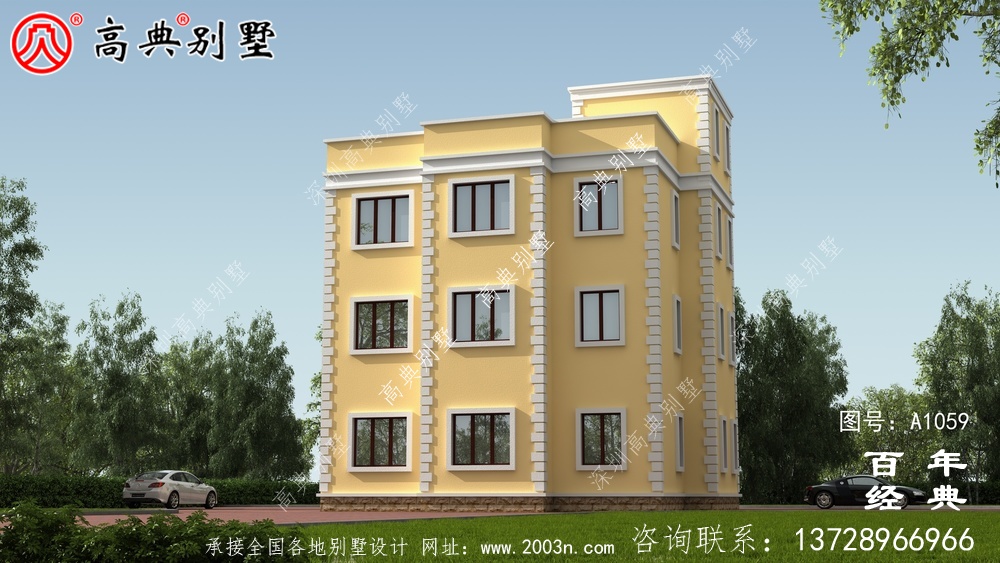 广东新农村三楼别墅设计图纸及效果图,广东自建推荐