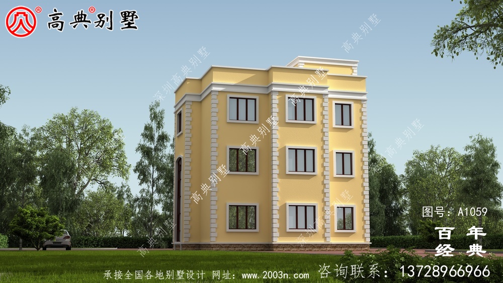 广东新农村三楼别墅设计图纸及效果图,广东自建推荐