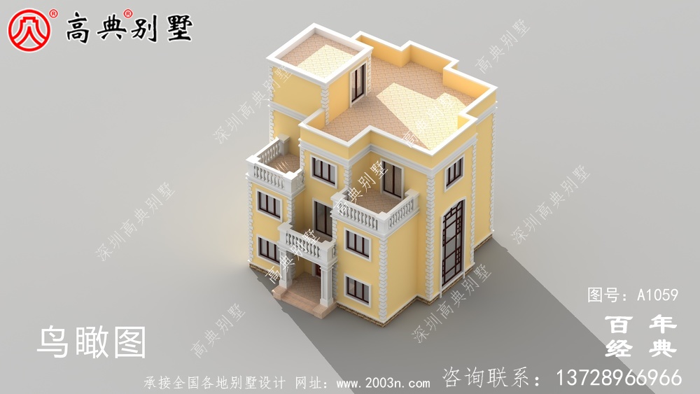 广东新农村三楼别墅设计图纸及效果图,广东自建推荐