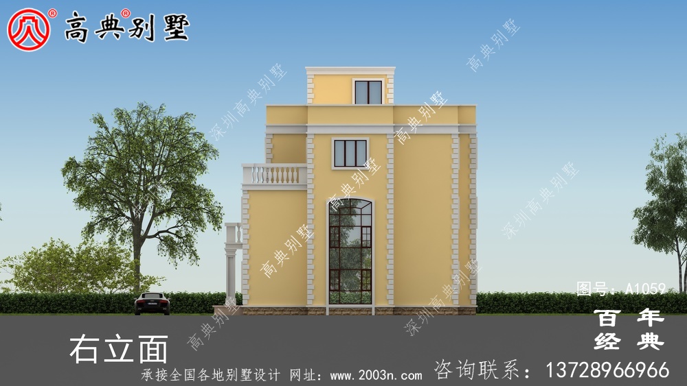 广东新农村三楼别墅设计图纸及效果图,广东自建推荐